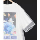 ネコ宇宙柄 チュール重ねTシャツ | ScoLar | 詳細画像10