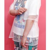 ネコ宇宙柄 チュール重ねTシャツ | ScoLar | 詳細画像4