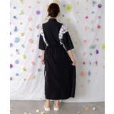 レーステープ×蝶柄生地×薄地ジャージワンピース | ScoLar | 詳細画像3