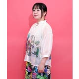 仮面舞踏会のネコ柄 ボイルガーゼシャツ | ScoLar | 詳細画像3