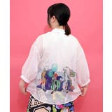 仮面舞踏会のネコ柄 ボイルガーゼシャツ | ScoLar | 詳細画像4