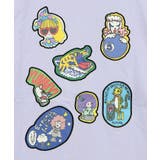 パープル | ポップレトロ調 ワッペン風バック刺繍アップリケTシャツ | ScoLar