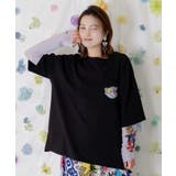 ポップレトロ調 ワッペン風バック刺繍アップリケTシャツ | ScoLar | 詳細画像1 
