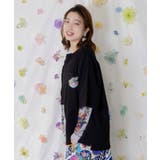 ポップレトロ調 ワッペン風バック刺繍アップリケTシャツ | ScoLar | 詳細画像3 