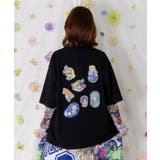 ポップレトロ調 ワッペン風バック刺繍アップリケTシャツ | ScoLar | 詳細画像4 