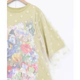 ドットチュール重ねアート柄Tシャツ | ScoLar | 詳細画像12 