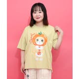 イエロー | トマトにゃんこ柄プリントTシャツ | ScoLar