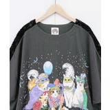仮面舞踏会のネコ柄 ドルマンスリーブTシャツ | ScoLar | 詳細画像13 