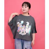 チャコールグレー | 仮面舞踏会のネコ柄 ドルマンスリーブTシャツ | ScoLar