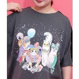 仮面舞踏会のネコ柄 ドルマンスリーブTシャツ | ScoLar | 詳細画像4 