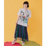 楊柳シフォン ストライプスカート | ScoLar | 詳細画像1