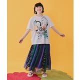 楊柳シフォン ストライプスカート | ScoLar | 詳細画像2