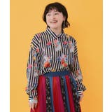 ブラック | ポラロイド柄or花ネコストライプ柄 ガーゼシャツ | ScoLar