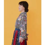 ポラロイド柄or花ネコストライプ柄 ガーゼシャツ | ScoLar | 詳細画像3 