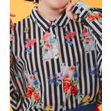 ポラロイド柄or花ネコストライプ柄 ガーゼシャツ | ScoLar | 詳細画像6 