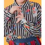 ポラロイド柄or花ネコストライプ柄 ガーゼシャツ | ScoLar | 詳細画像7 