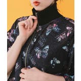 ハーフジップ蝶柄レーストップス | ScoLar | 詳細画像5 