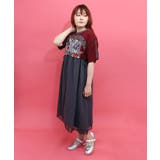 レース付き アメリカン風スカラーちゃん配色ワンピース | ScoLar | 詳細画像8 