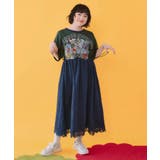 レース付き アメリカン風スカラーちゃん配色ワンピース | ScoLar | 詳細画像1 