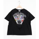 ブラック | フリンジ入り アメリカン風スカラーちゃんTシャツ | ScoLar