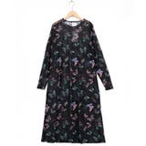 ブラック | 4柄展開 ロングスリーブソフトチュールワンピース | ScoLar