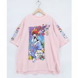 ピンク | カラフルストリートガール柄Tシャツ | ScoLar