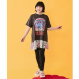 裾総柄フリル切替 ヴィンテージ風柄チュニック | ScoLar | 詳細画像1