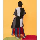 モノクロワールド柄 配色素材切替 アシメチュニック | ScoLar | 詳細画像4