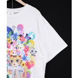 レースリボン×花ネコプリント 花柄スリット切替ワンピース | ScoLar | 詳細画像13