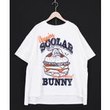 お昼寝ウサギinスカラーバーガー柄Tシャツ | ScoLar | 詳細画像9 