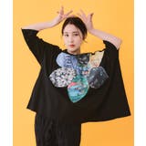総柄大花コラージュ アシメプルオーバー | ScoLar | 詳細画像2