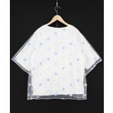 スカラーガールズ 花刺繍チュール重ねTシャツ | ScoLar | 詳細画像6 