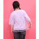 スカラーガールズ 花刺繍チュール重ねTシャツ | ScoLar | 詳細画像3 