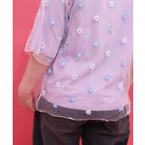 スカラーガールズ 花刺繍チュール重ねTシャツ | ScoLar | 詳細画像4 