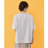 レースリボン付き 花ネコ柄Tシャツ | ScoLar | 詳細画像4