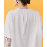 レースリボン付き 花ネコ柄Tシャツ | ScoLar | 詳細画像7