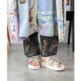 ブラック | 2柄展開 シアー裾切替 ボドレーペチパンツ | ScoLar