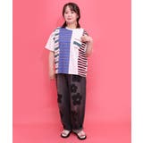 ボーダー切替 スカラーちゃんバックプリントTシャツ | ScoLar | 詳細画像1
