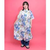 オフホワイト | 2柄展開 レース袖シャツワンピース | ScoLar