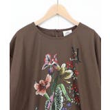 熱帯花柄 袖ギャザー入りTシャツ | ScoLar | 詳細画像13