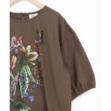 熱帯花柄 袖ギャザー入りTシャツ | ScoLar | 詳細画像14