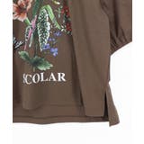 熱帯花柄 袖ギャザー入りTシャツ | ScoLar | 詳細画像17