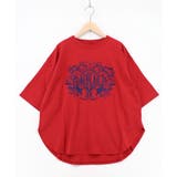レッド | ロゴ&ネコ 刺繍Tシャツ | ScoLar