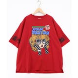 レッド | びっくりガール柄 四コマ風Tシャツ | ScoLar