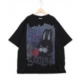 ブラック | もこもこラビル柄Tシャツ | ScoLar