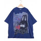ネイビー | もこもこラビル柄Tシャツ | ScoLar