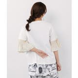 フリル袖付き ポップロゴTシャツ | ScoLar | 詳細画像4