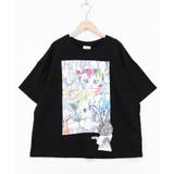 ブラック | 画家スカラーちゃん ネコ柄Tシャツ | ScoLar