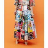 スカラー ポスターコラージュ柄ツイルスカート | ScoLar | 詳細画像4
