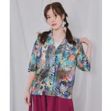 ブラック | スカラー ポスターコラージュ柄or花ネコ柄シャツ | ScoLar